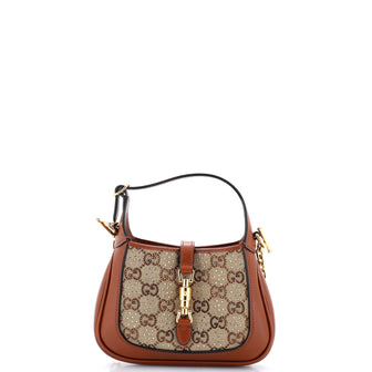 Gucci Jackie 1961 Chain Hobo Crystal Embellished GG Canvas Mini