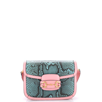 Gucci Horsebit 1955 Shoulder Bag Python Small