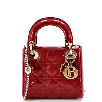 Christian Dior Lady Dior Chain Bag Cannage Quilt Patent Mini