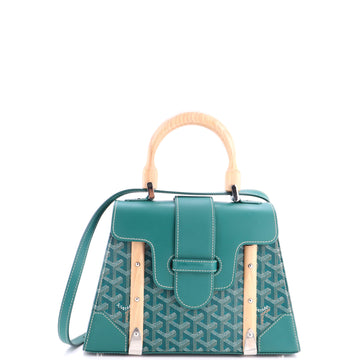 Goyard Saigon Top Handle Bag Coated Canvas with Leather PM