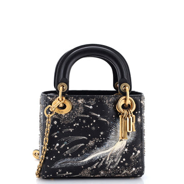 Christian Dior Lady Dior Chain Bag Embroidered Calfskin Mini