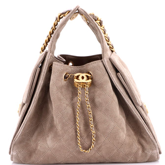 Chanel 25 Hobo Bag Quilted Suede Small