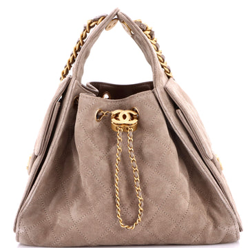 Chanel 25 Hobo Bag Quilted Suede Small