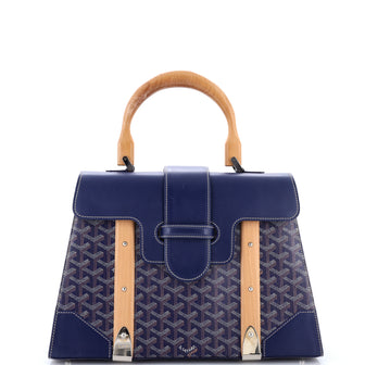 Goyard Saigon Top Handle Bag Coated Canvas with Leather MM