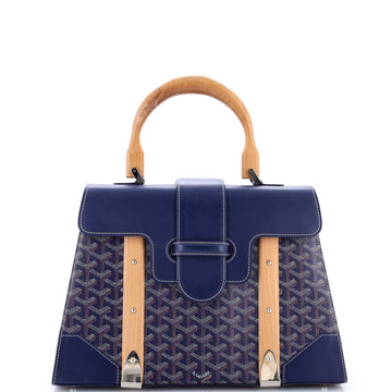 Goyard Saigon Top Handle Bag Coated Canvas with Leather MM