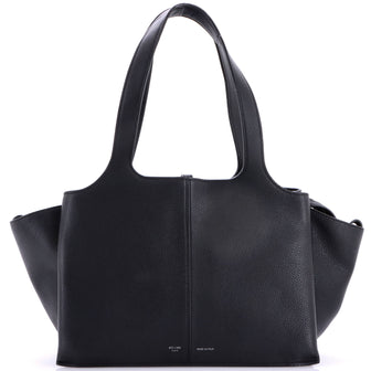 Celine Tri-Fold Shoulder Bag Grained Calfskin Small