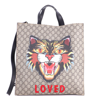 Gucci Convertible Soft Open Tote Printed GG Coated Canvas Tall