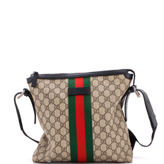 Gucci Web Messenger Bag GG Coated Canvas Medium