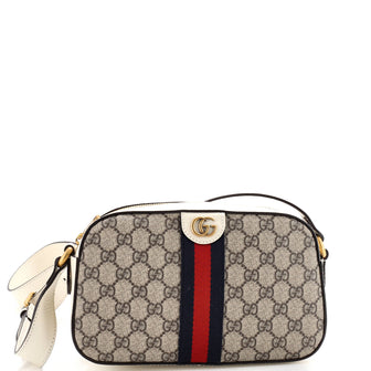 Gucci Ophidia Camera Shoulder Bag GG Coated Canvas with Leather Small