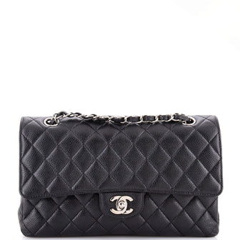 Chanel Classic Double Flap Bag Quilted Caviar Medium