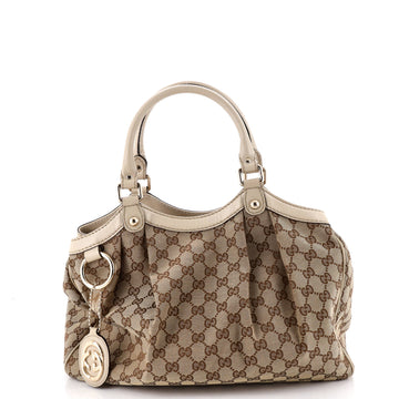 Gucci Sukey Tote GG Canvas with Leather Medium
