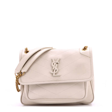 Saint Laurent Niki Chain Flap Bag Matelasse Chevron Leather Baby