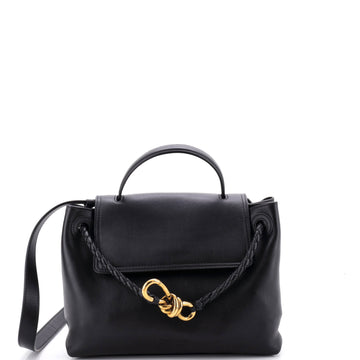 Bottega Veneta Ciao Ciao Top Handle Bag Leather with Intrecciato Detail Small