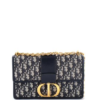 Christian Dior 30 Montaigne Chain Flap Bag Oblique Canvas East West