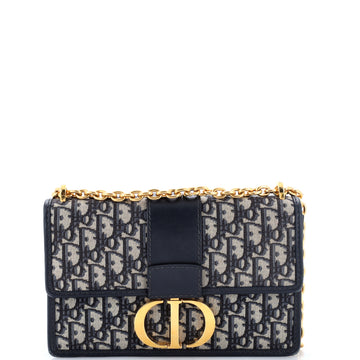 Christian Dior 30 Montaigne Chain Flap Bag Oblique Canvas East West