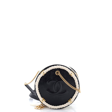 Chanel En Vogue Round Bag Crumpled Calfskin Small