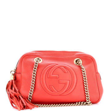Gucci Soho Chain Zip Shoulder Bag Leather Small
