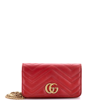 Gucci GG Marmont Chain Flap Bag Matelasse Leather Mini