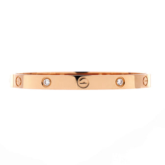 Cartier Love 4 Diamond Bracelet 18K Rose Gold with Diamonds