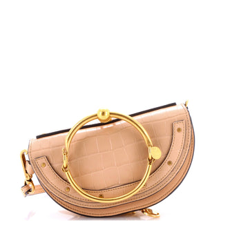 Chloe Nile Crossbody Bag Crocodile Embossed Leather Mini