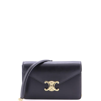 Celine Margo Triomphe Wallet on Chain Leather