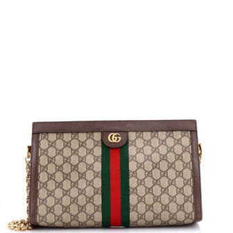 Gucci Ophidia Chain Shoulder Bag GG Coated Canvas Medium