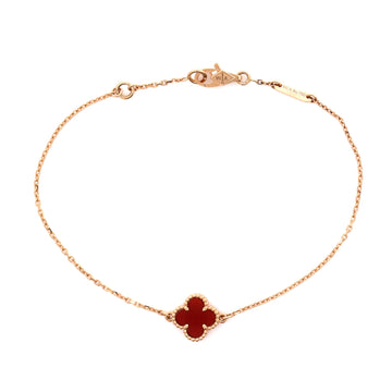 Van Cleef & Arpels Sweet Alhambra Bracelet 18K Rose Gold and Carnelian