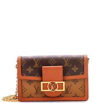 Louis Vuitton Dauphine Chain Wallet Reverse Monogram Canvas
