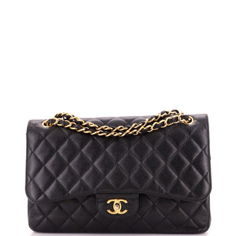 Chanel Classic Double Flap Bag Quilted Caviar Jumbo