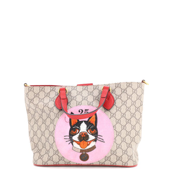 Gucci Convertible Soft Tote GG Coated Canvas with Applique Small