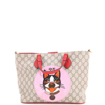 Gucci Convertible Soft Tote GG Coated Canvas with Applique Small