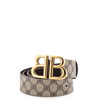 Balenciaga x Gucci The Hacker Project BB Belt BB Coated Canvas Wide
