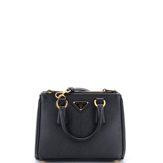 Prada Galleria Double Zip Tote Saffiano Leather Mini