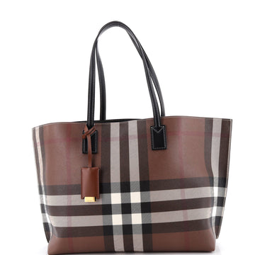 Burberry Open Tote Check E-Canvas Large