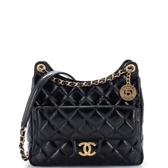 Chanel Wavy CC Hobo Quilted Crumpled Calfskin Medium