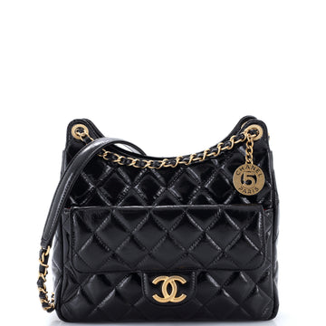 Chanel Wavy CC Hobo Quilted Crumpled Calfskin Medium