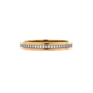 Cartier Vendome Louis Cartier Wedding Band Ring 18K Tricolor Gold with Diamonds
