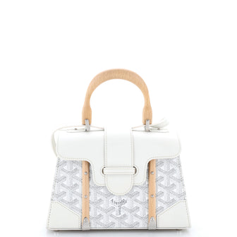 Goyard Structured Saigon Top Handle Bag Coated Canvas with Leather Mini