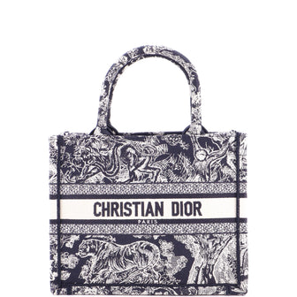 Christian Dior Book Tote Embroidered Canvas Small