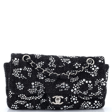 Chanel CC Flap Bag Strass Embellished Wool Large