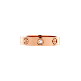 Cartier Love Wedding Band 1 Diamond Ring 18K Rose Gold with Diamond
