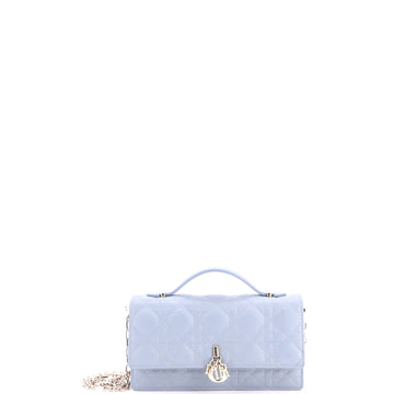 Christian Dior My Dior Top Handle Flap Bag Cannage Quilt Lambskin Mini