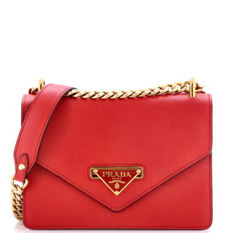 Prada Envelope Flap Chain Shoulder bag Saffiano Leather Small