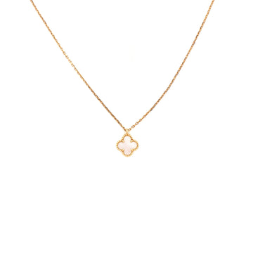 Van Cleef & Arpels Sweet Alhambra Pendant Necklace 18K Yellow Gold and Mother of Pearl