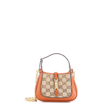 Gucci Jackie 1961 Chain Hobo Crystal Embellished GG Canvas Mini