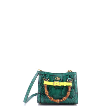 Gucci Diana NM Bamboo Handle Tote Python Mini