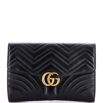Gucci GG Marmont Flap Clutch Matelasse Leather