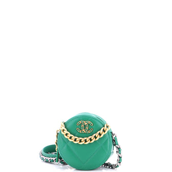 Chanel 19 Round Clutch with Chain Quilted Leather