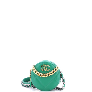 Chanel 19 Round Clutch with Chain Quilted Leather