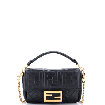 Fendi Baguette NM Bag Zucca Embossed Leather Mini